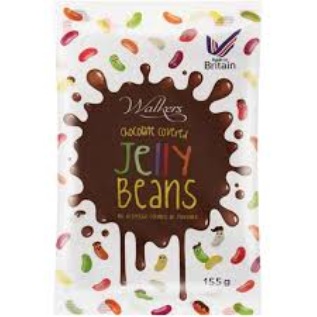 WALKERS CHOC JELLY BEANS 155G